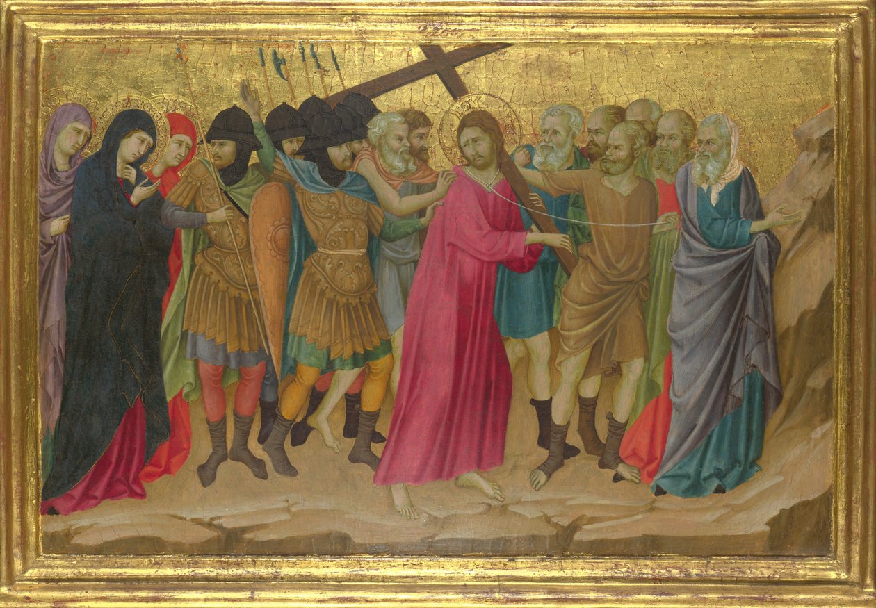 Vägen till Golgata från basilikan Santa Croce, Florens, ca. 1324-1325 av Ugolino di Nerio