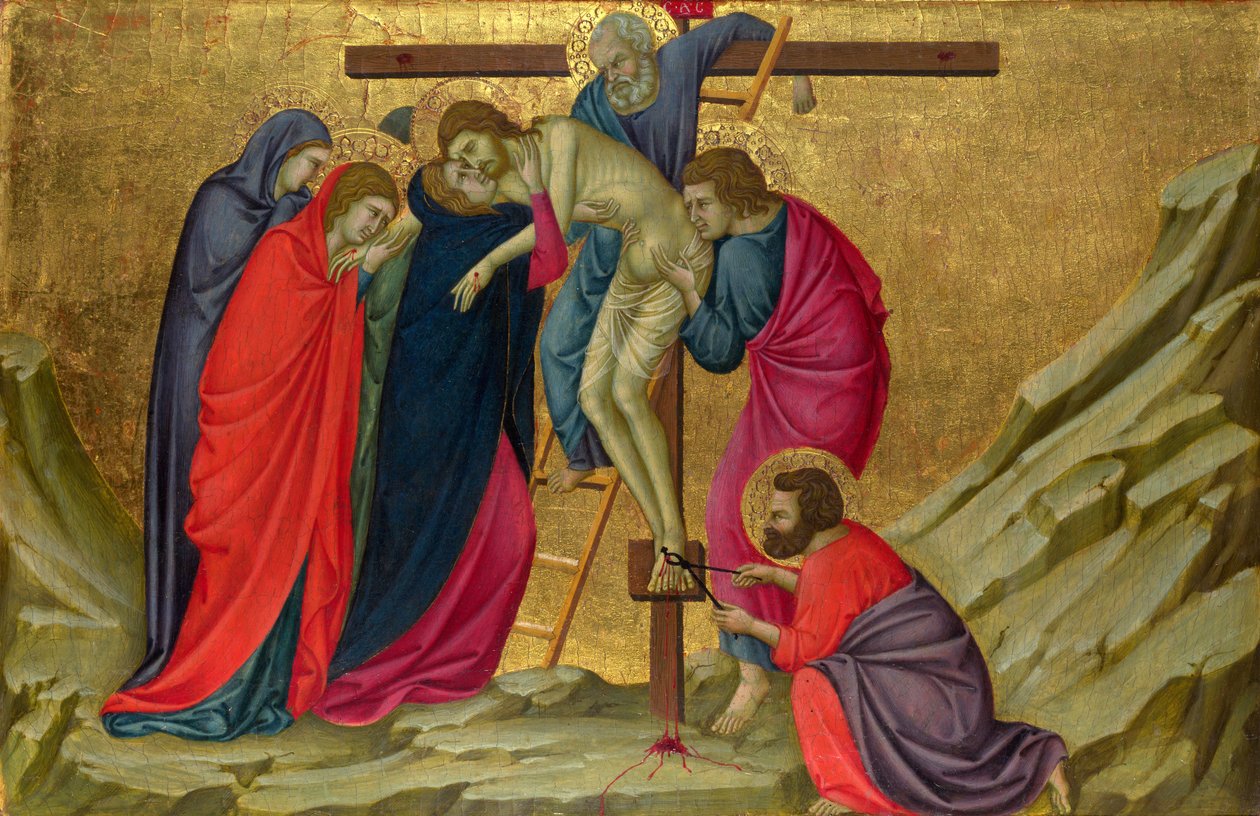 Ugolino di Nerio (ca 1280-1349) Depositionen (från basilikan Santa Croce, Florens) Tempera på panel c. 1324-1325 National Gallery, London 40,5x58,5 av Ugolino di Nerio