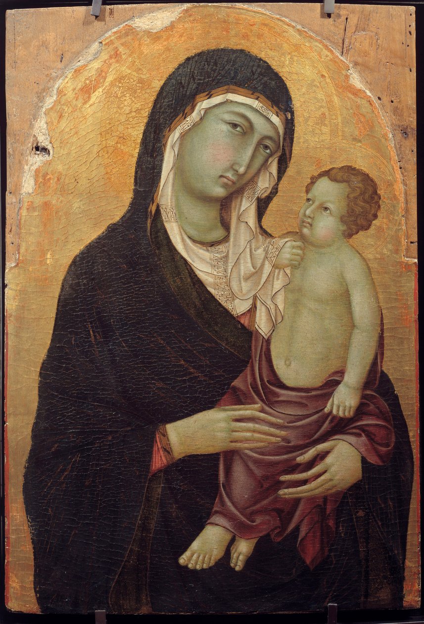 Jungfru och barnmålning på trä av Ugolino di Nerio av Ugolino di Nerio