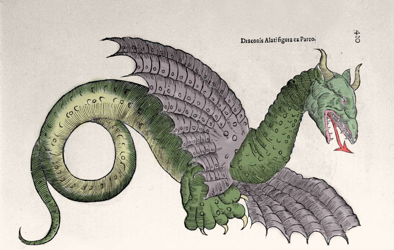 Representation av Ambroise Pare (1509-1590) i hennes bok "Monsters and wonders". Gravrue d