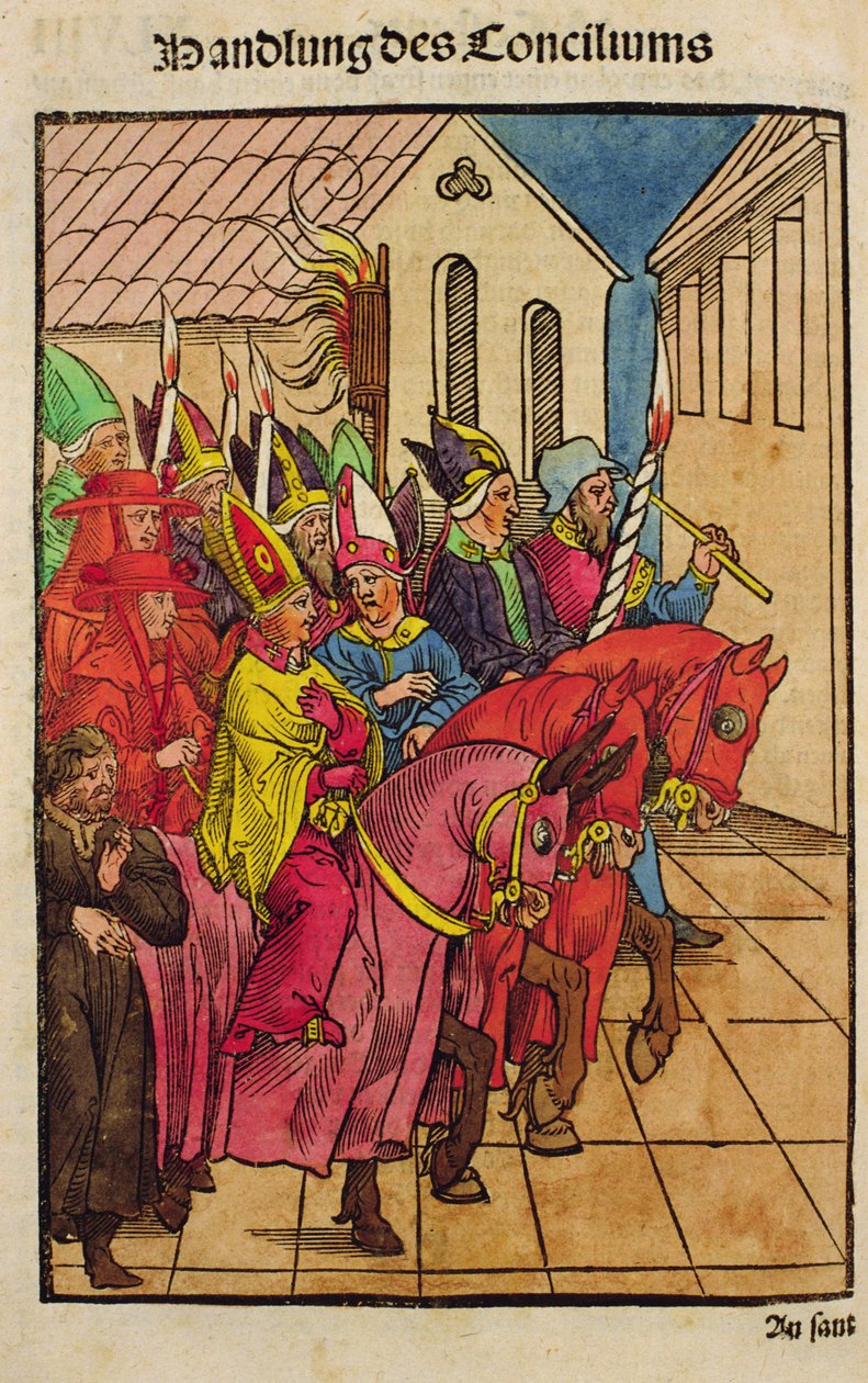 Konciliet i Konstanz, från "Krönikan av Konstanzrådet" av Ulrich von Richental