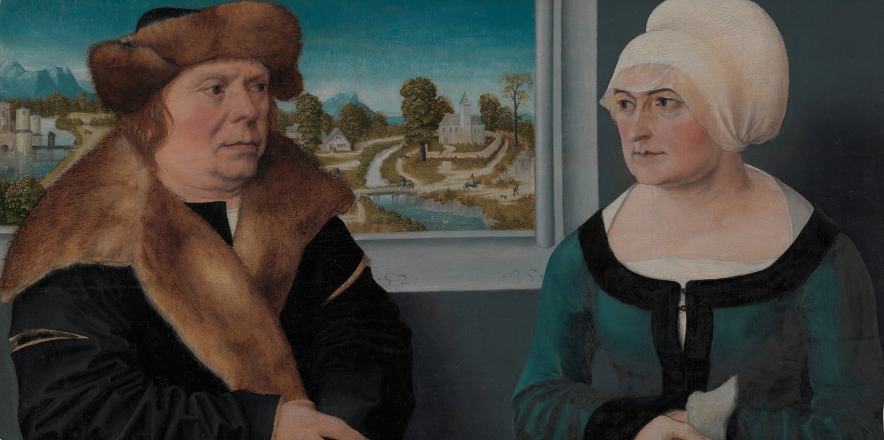 Porträtt av en man och hans hustru Lorenz Kraffter och Honesta Merz, 1512. av Ulrich Apt the Elder