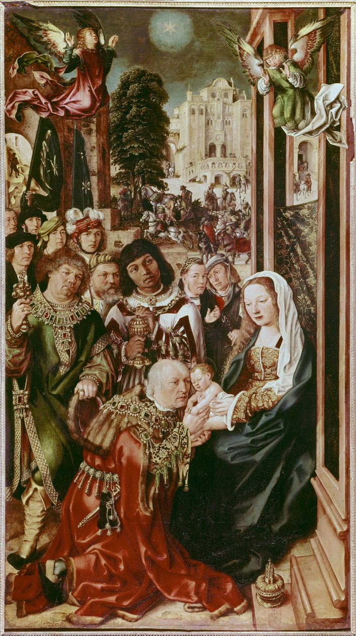 The Adoration of the Magi Målning på trä av Ulrich Apt den äldre (1460-1532) av Ulrich the Elder Apt