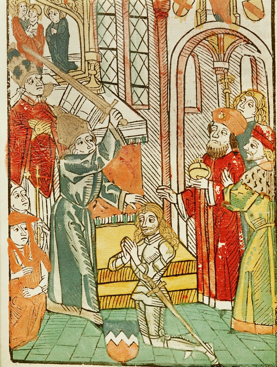 Acklamation för Heinrich von Ulm, av kejsar Sigismund, under konciliet i Konstanz ... av Ulrich von Richental