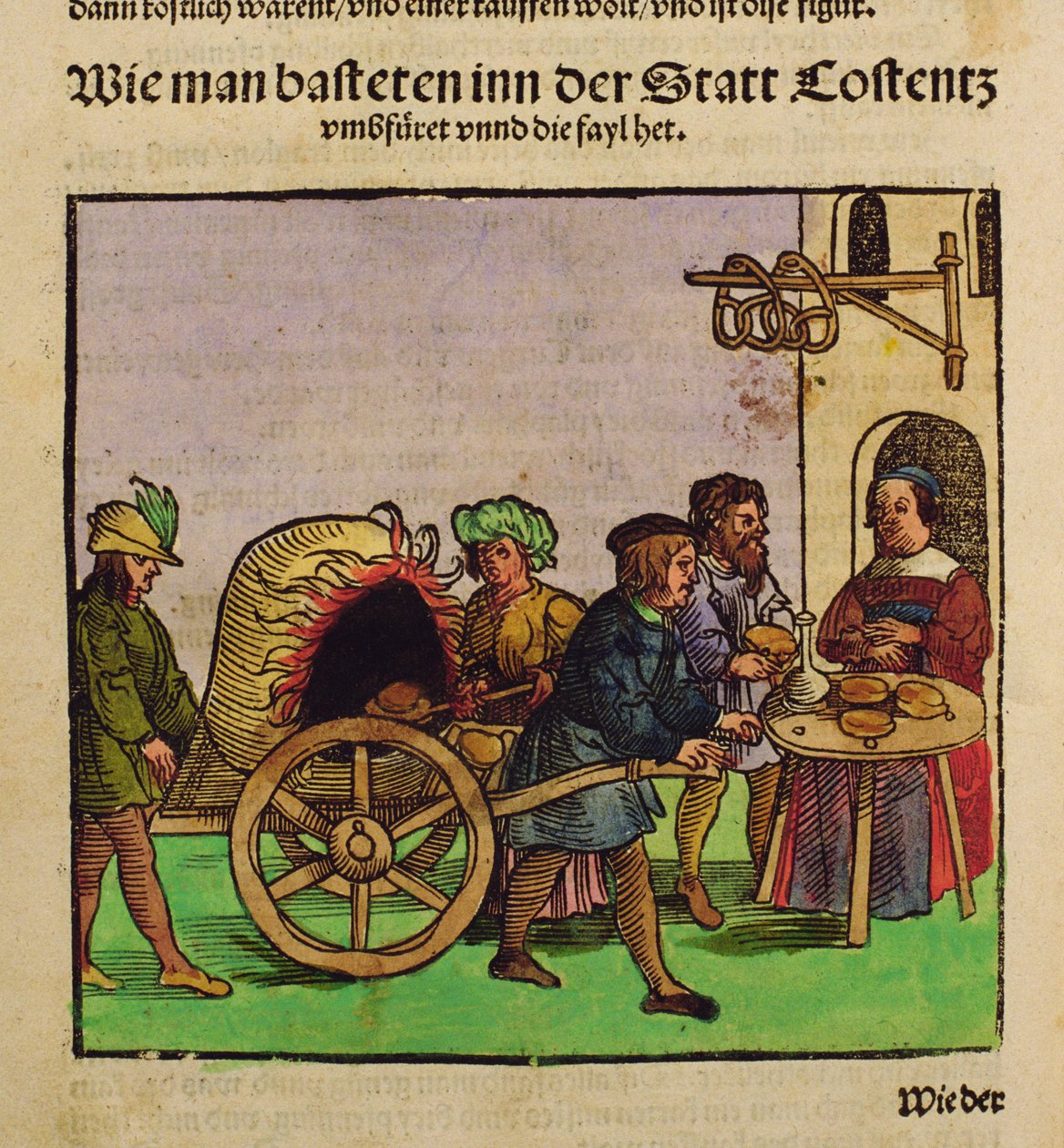 Hur de gjorde bröd vid kongressen i Konstanz, ur "Chronik des Konzils von Konstanz". av Ulrich von Richental