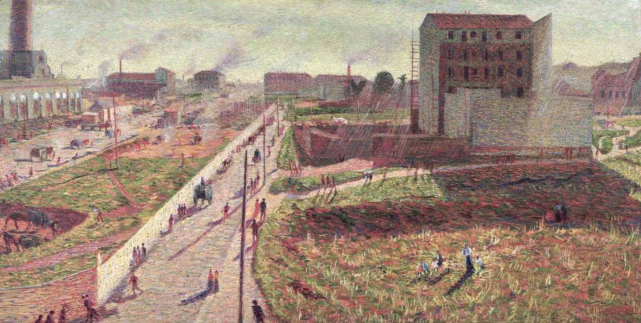 Workshops i Porta Romana, 1909 av Umberto Boccioni