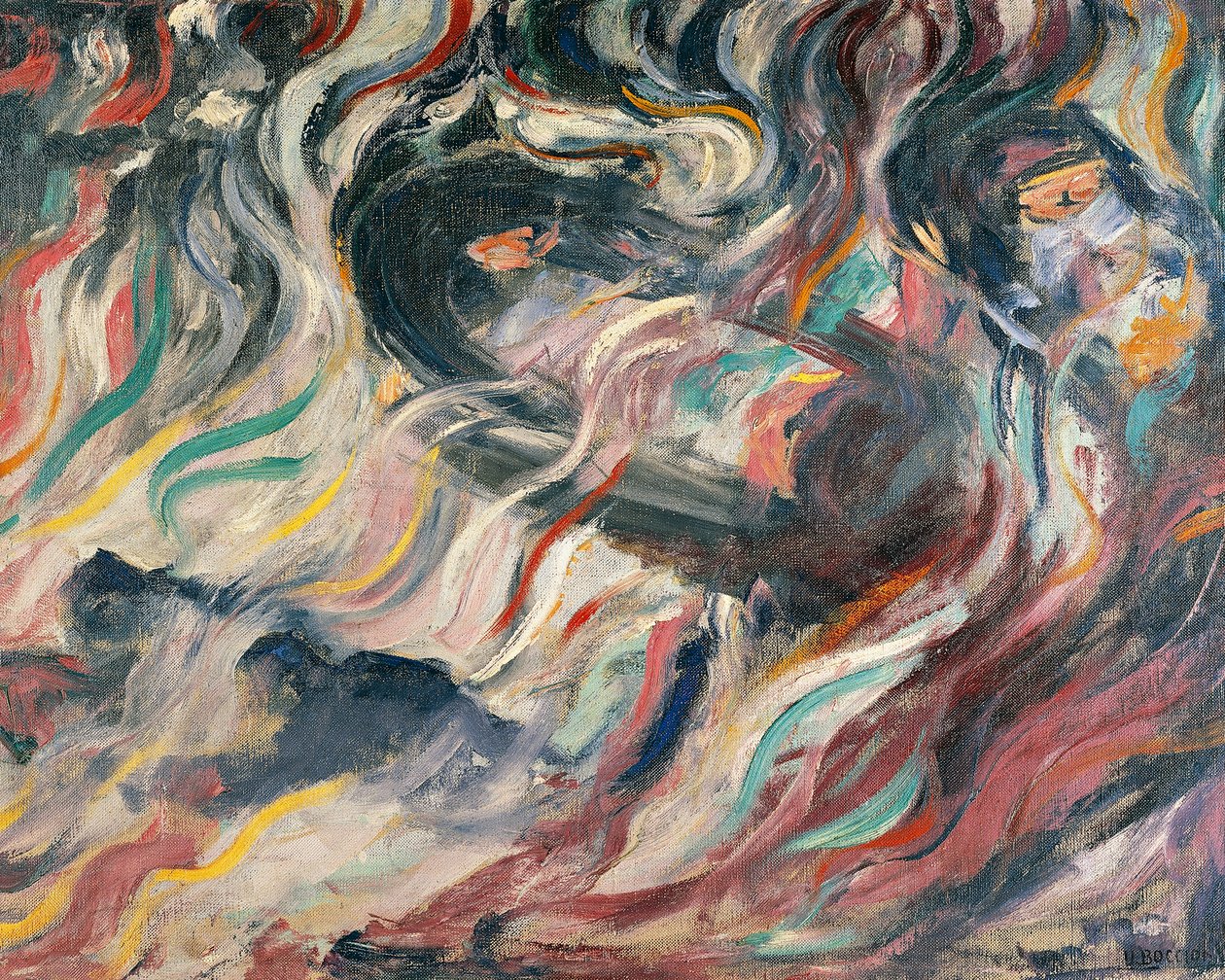 Stämningar: adjö av Umberto Boccioni (1882-1916), detalj av Umberto Boccioni