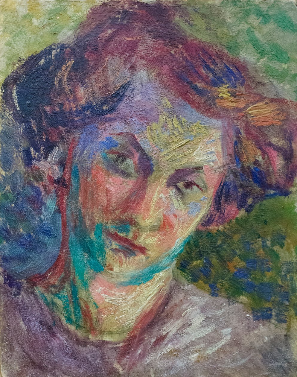 Porträtt av en kvinna, ca 1909-10 (olja på duk) av Umberto Boccioni