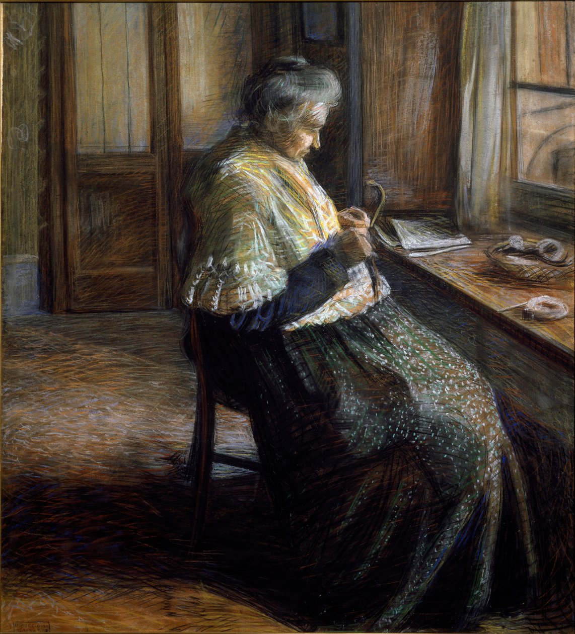 Moderporträttet av åldrad kvinna av Umberto Boccioni