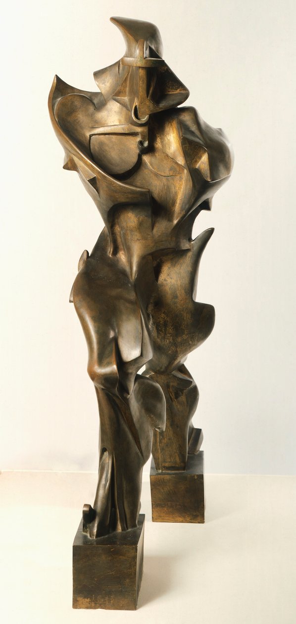Unika former av kontinuitet i rymden, av Umberto Boccioni (1882-1916), Bronsskulptur av Umberto Boccioni