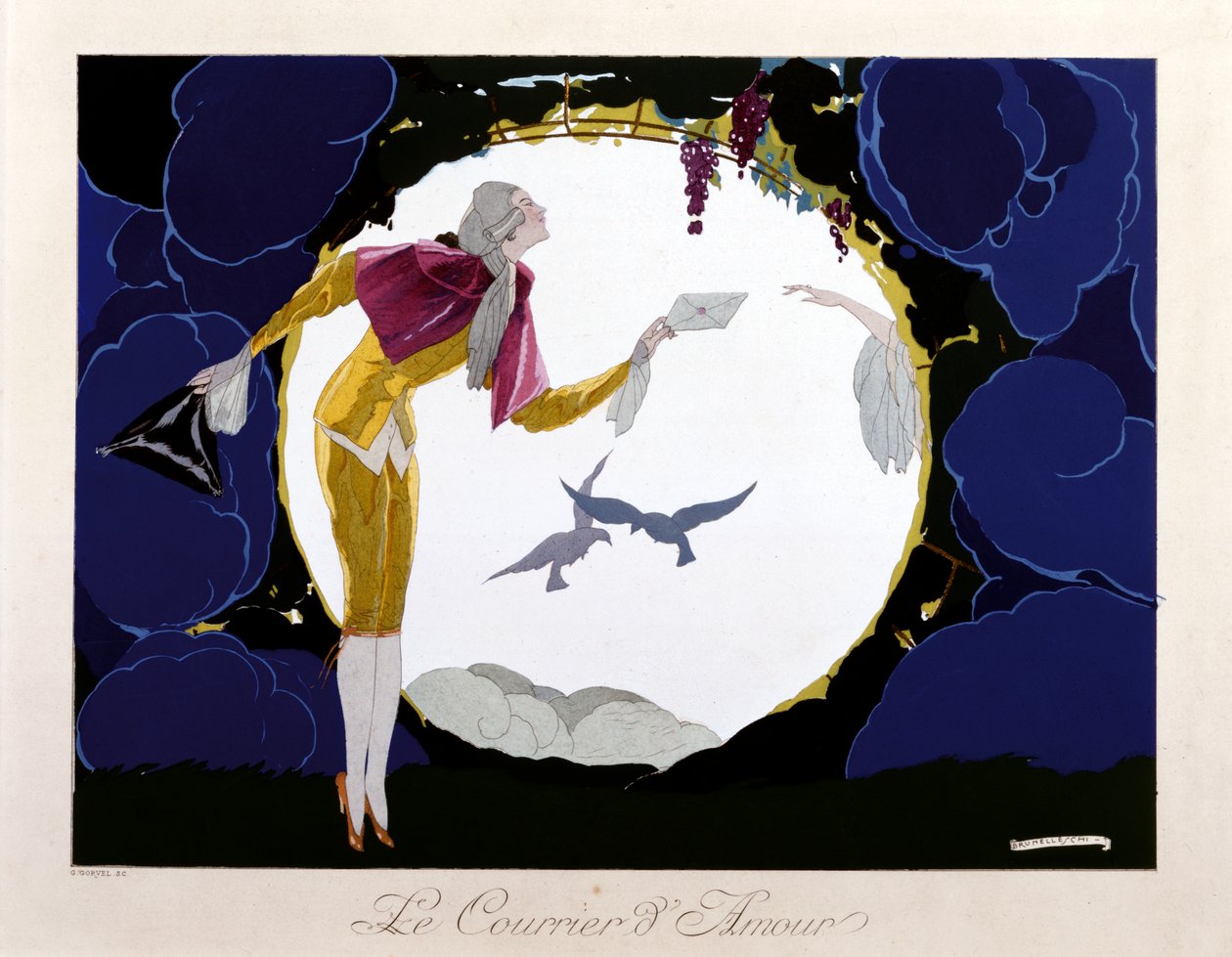 The Love Mail, ca 1924 (stencil) av Umberto Brunelleschi