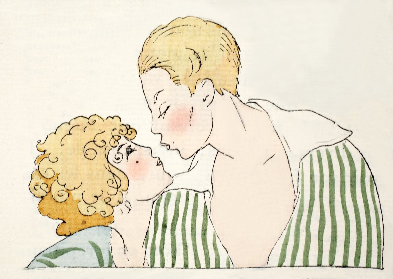 Lovers .. (pochoir-tryck) av Umberto Brunelleschi