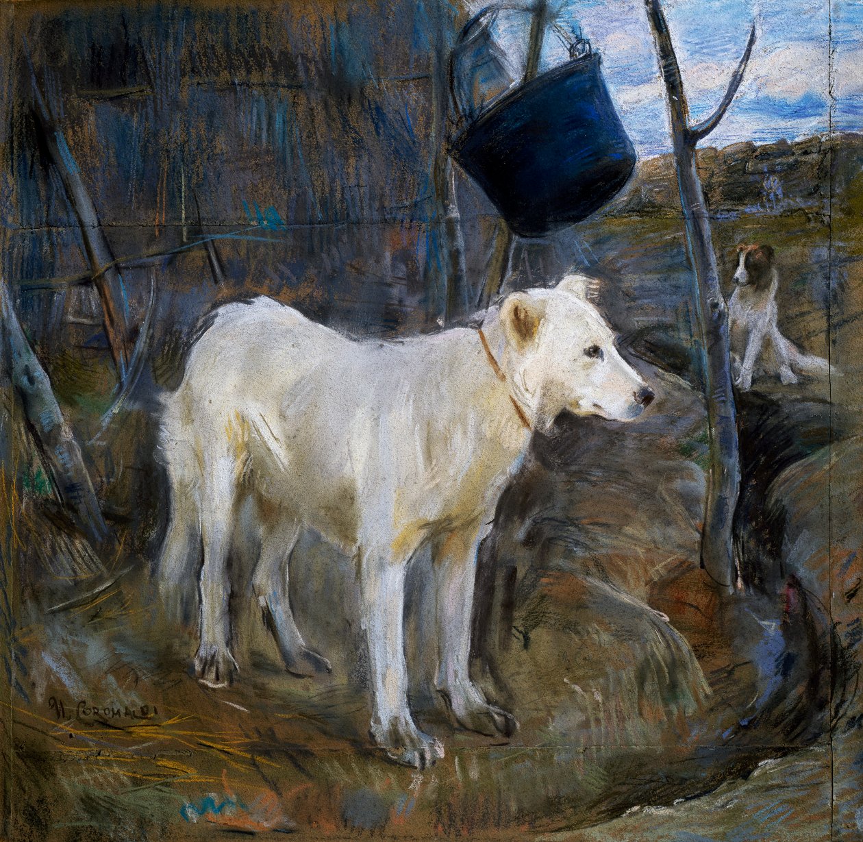 Guard of Procolo, målning av Umberto Coromaldi (1870-1948). Italien av Umberto Coromaldi