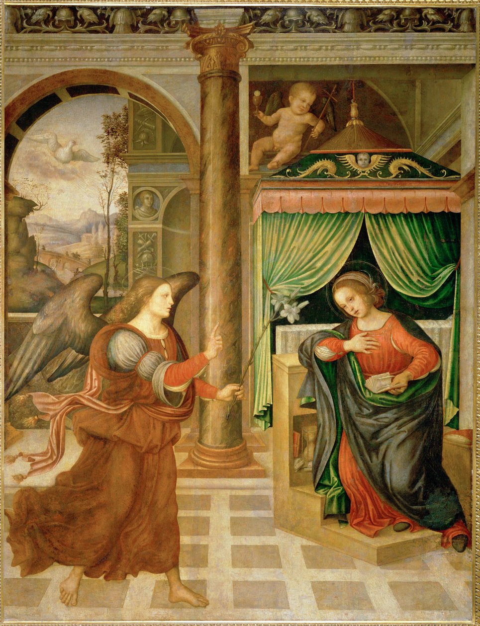 Bebådelsen, sent 1400-tal eller tidigt 1500-tal (målning på duk) av Umbrian School