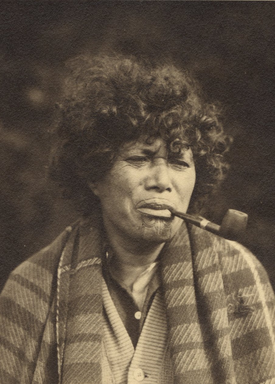Maori Character Study, c.1927 (silvergelatintryck) av Una Garlick