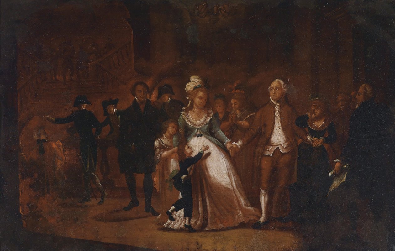 Abschied König Louis XVI. von seiner Familie im Temple av Unbekannt Unbekannt