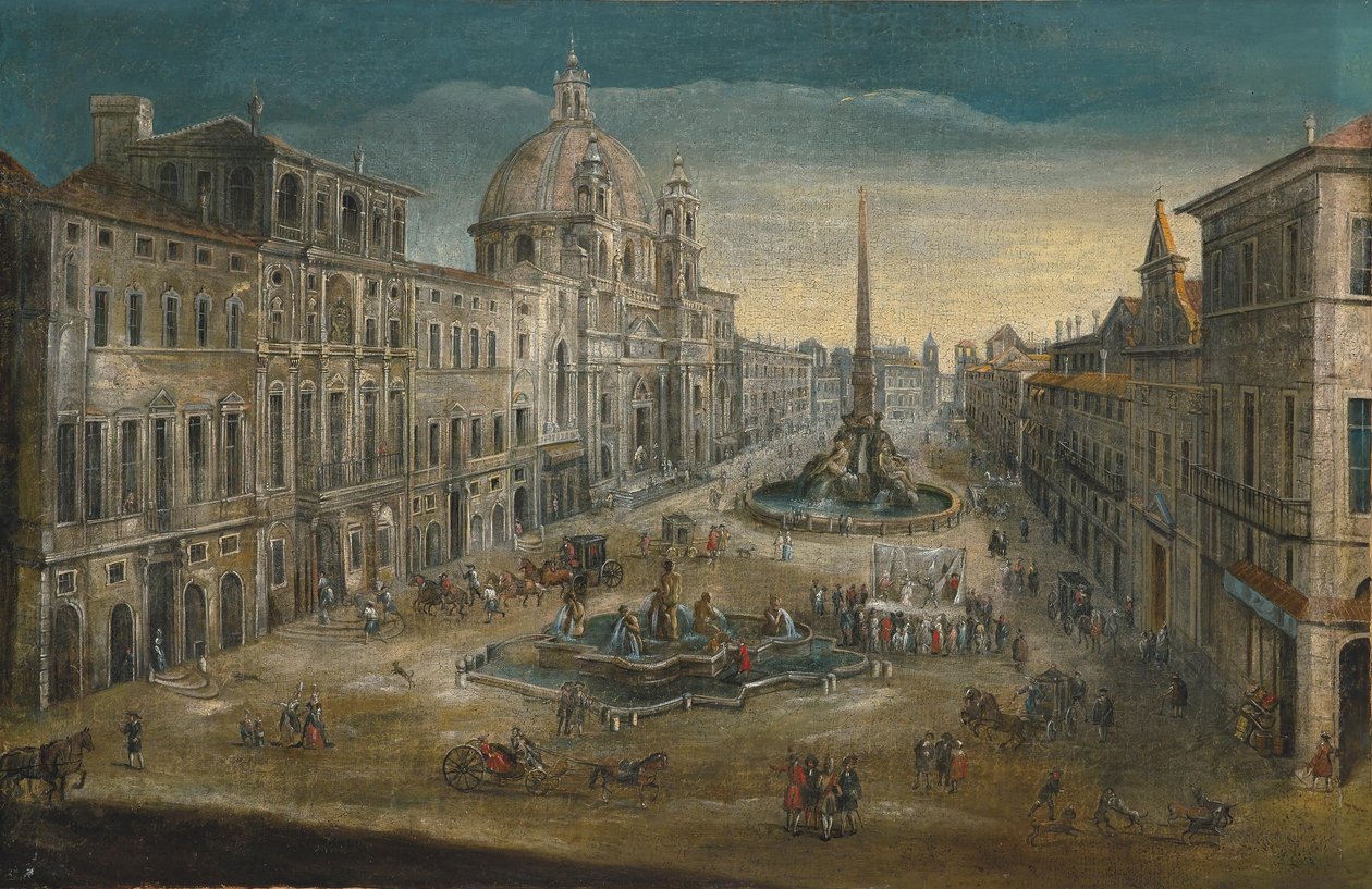 Ansicht der Piazza Navona in Rom av Unbekannt Unbekannt