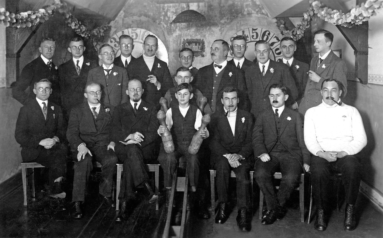 BAH -biologer från mellankrigstiden i slutet av 1927 bowling med akademiker av Unbekannt Unbekannt