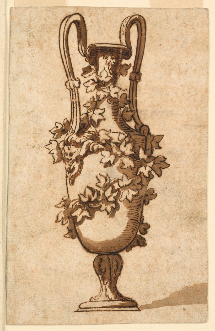 Ritning, design för en dekorativ vas, 1750–1800 av Unbekannt Unbekannt
