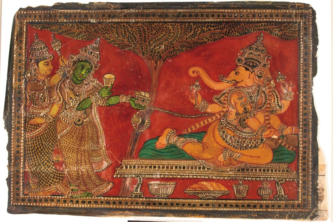 Ganesha och två skötare av Unbekannt Unbekannt