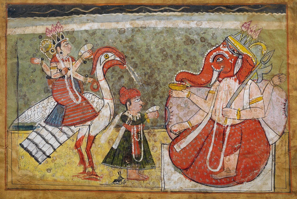 Indien, miniatyrmålning på papper av Unbekannt Unbekannt