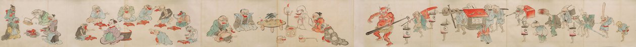 Japanskrull som visar Yokai / Youkai Betrothal, äktenskap och hemliv av Unbekannt Unbekannt