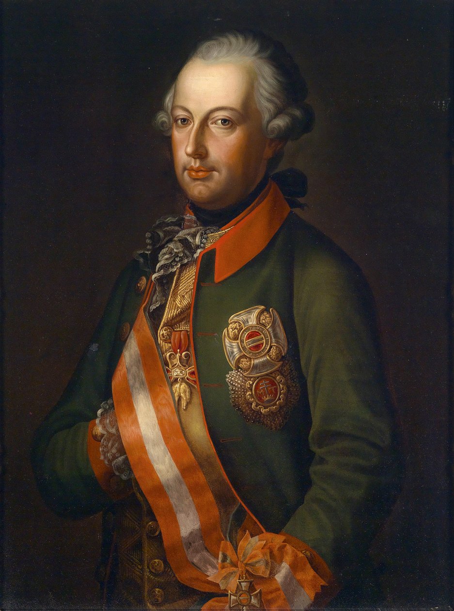 Kaiser Joseph II. in Uniform mit Ordensschmuck av Unbekannt Unbekannt