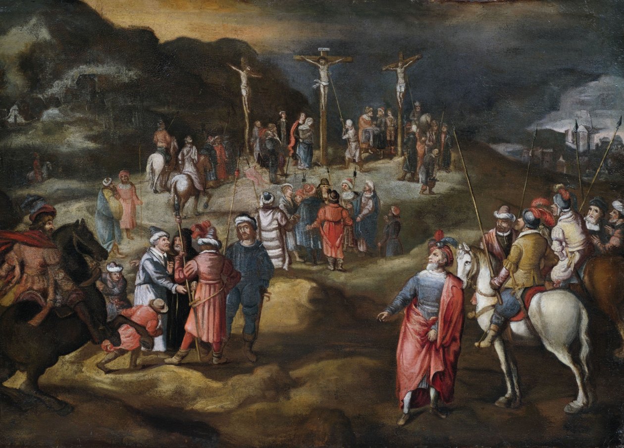 Kreuzigung Christi auf dem Kalvarienberg av Unbekannt Unbekannt