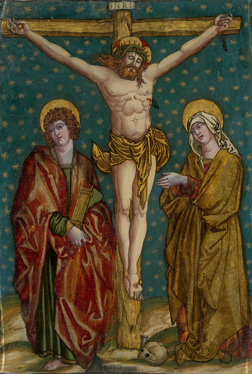 Jesu korsfästelse med Maria och Johannes av Unbekannt Unbekannt