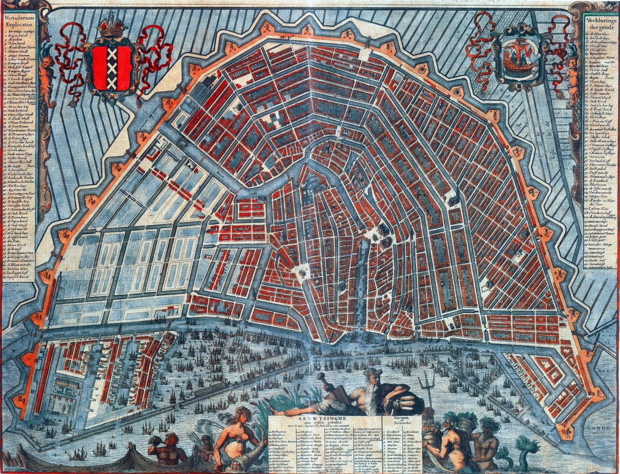 Karta över Amsterdam 1692 av Unbekannt Unbekannt