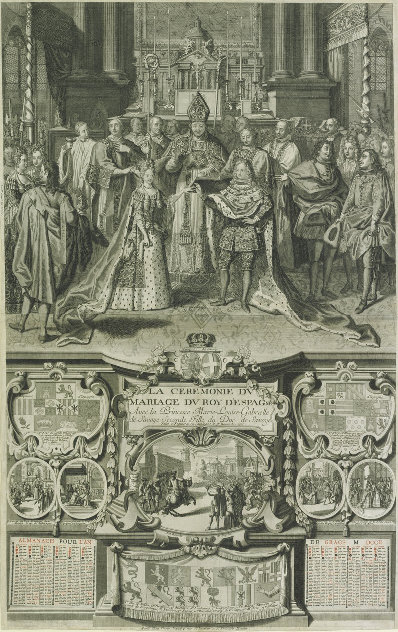 Äktenskap med Maria Luisa av Savoyen och Felipe V i Spanien 1701 av Unbekannt Unbekannt