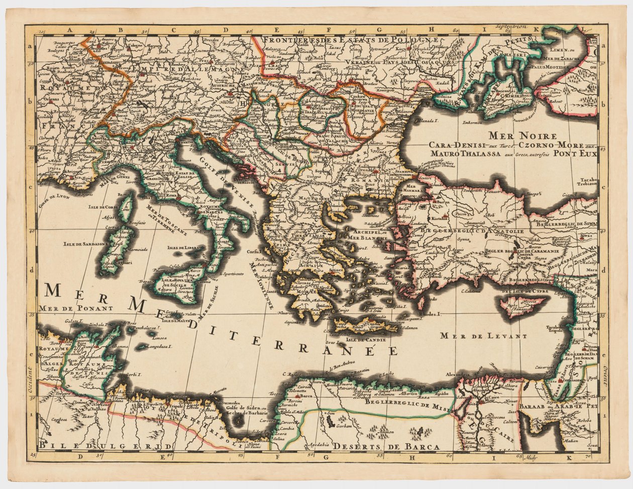 Ottoman Empire in 1696 by Jaillot (the Mediterranean Sea Particular High Definition) av Unbekannt Unbekannt