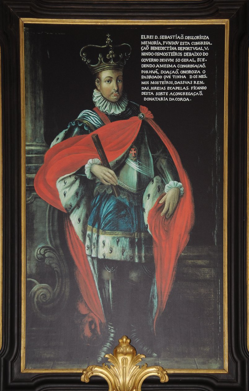 Målning av Sebastian av Portugal i Tibaes kloster, Braga, Portugal av Unbekannt Unbekannt