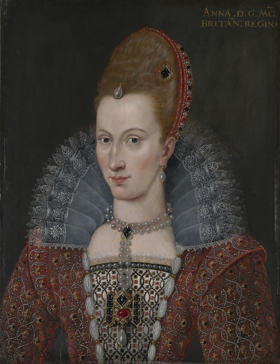 Porträtt av Anne av Danmark (1574-1619) av Unbekannt Unbekannt
