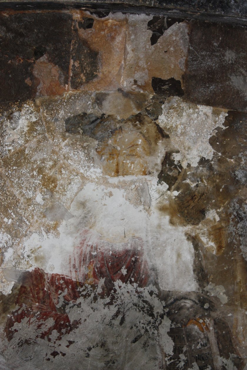 The Georgian fresco of Christ Pantocrator av Unbekannt Unbekannt