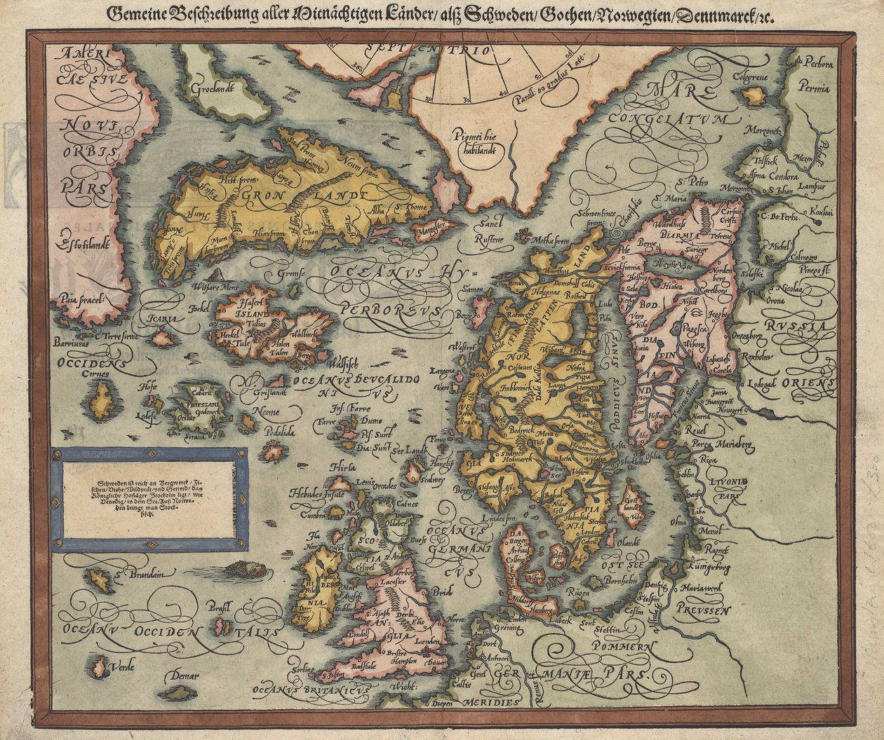 En karta över Island cirka 1588 av Unbekannt Unbekannt