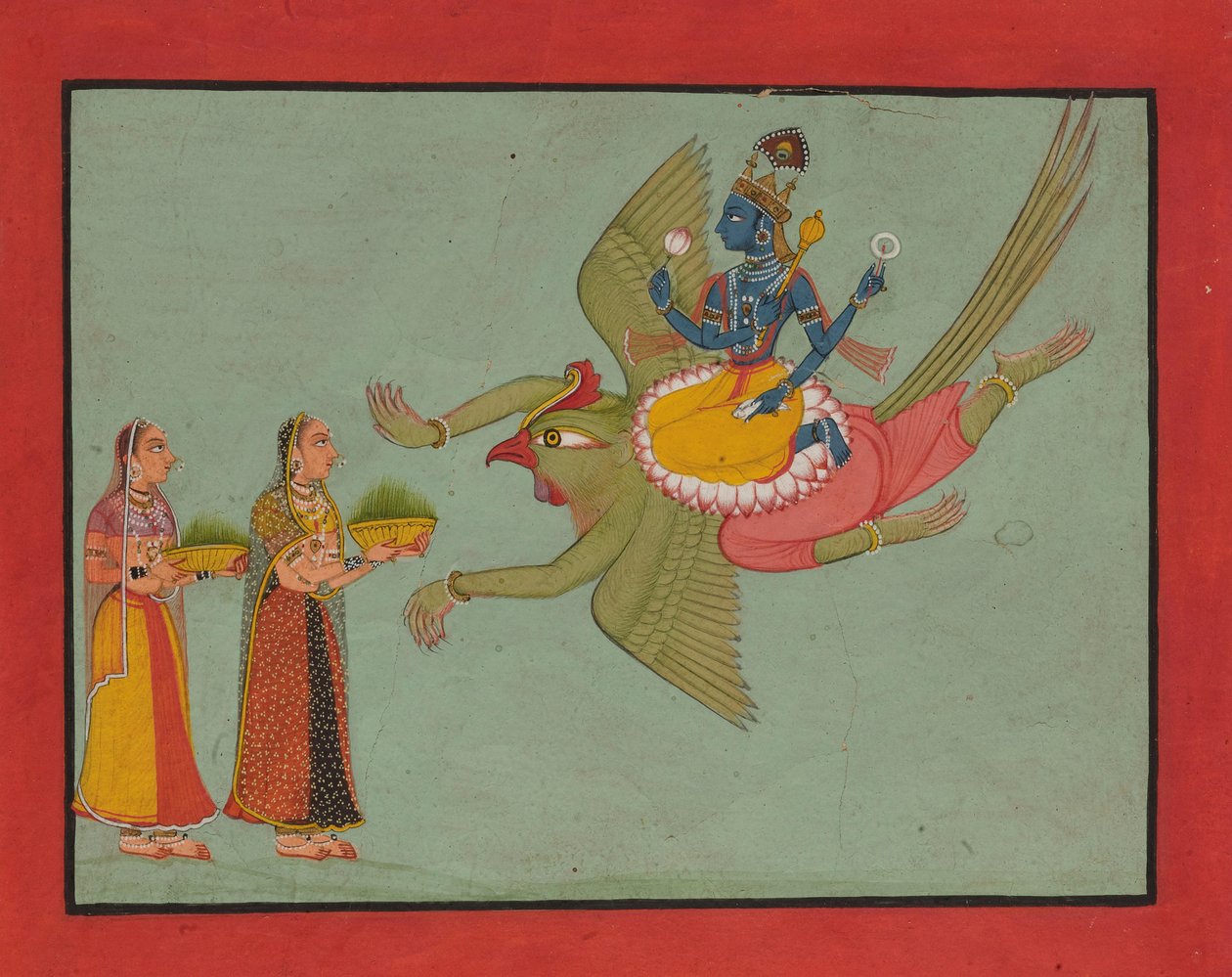 Vishnu på sin fordonsgaruda av Unbekannt Unbekannt