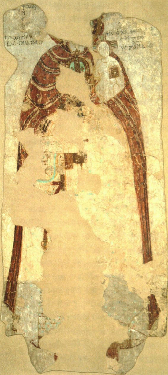 Väggmålning av kung Georgios III av Makuria, Faras av Unbekannt Unbekannt