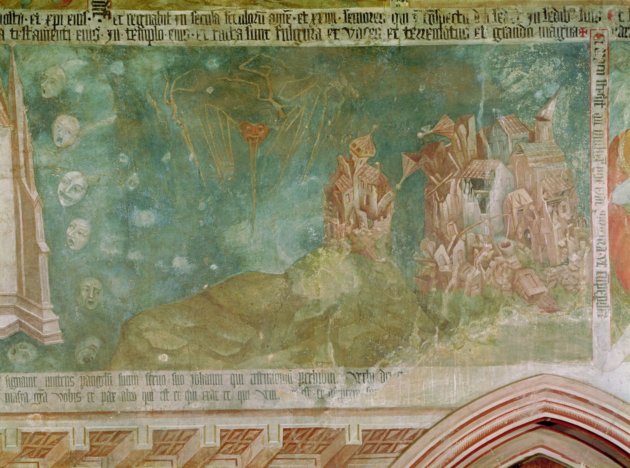 Apokalyps och förstörelse av en stad, detalj från Our Lady Chapel av Unbekannt Unbekannt