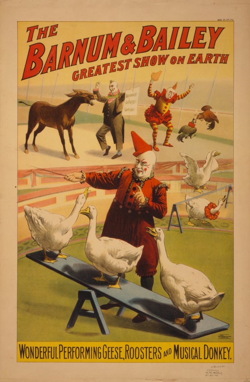 Barnum och Bailey Circus affisch, ca 1900 (kromolitografi) av Unbekannt Unbekannt