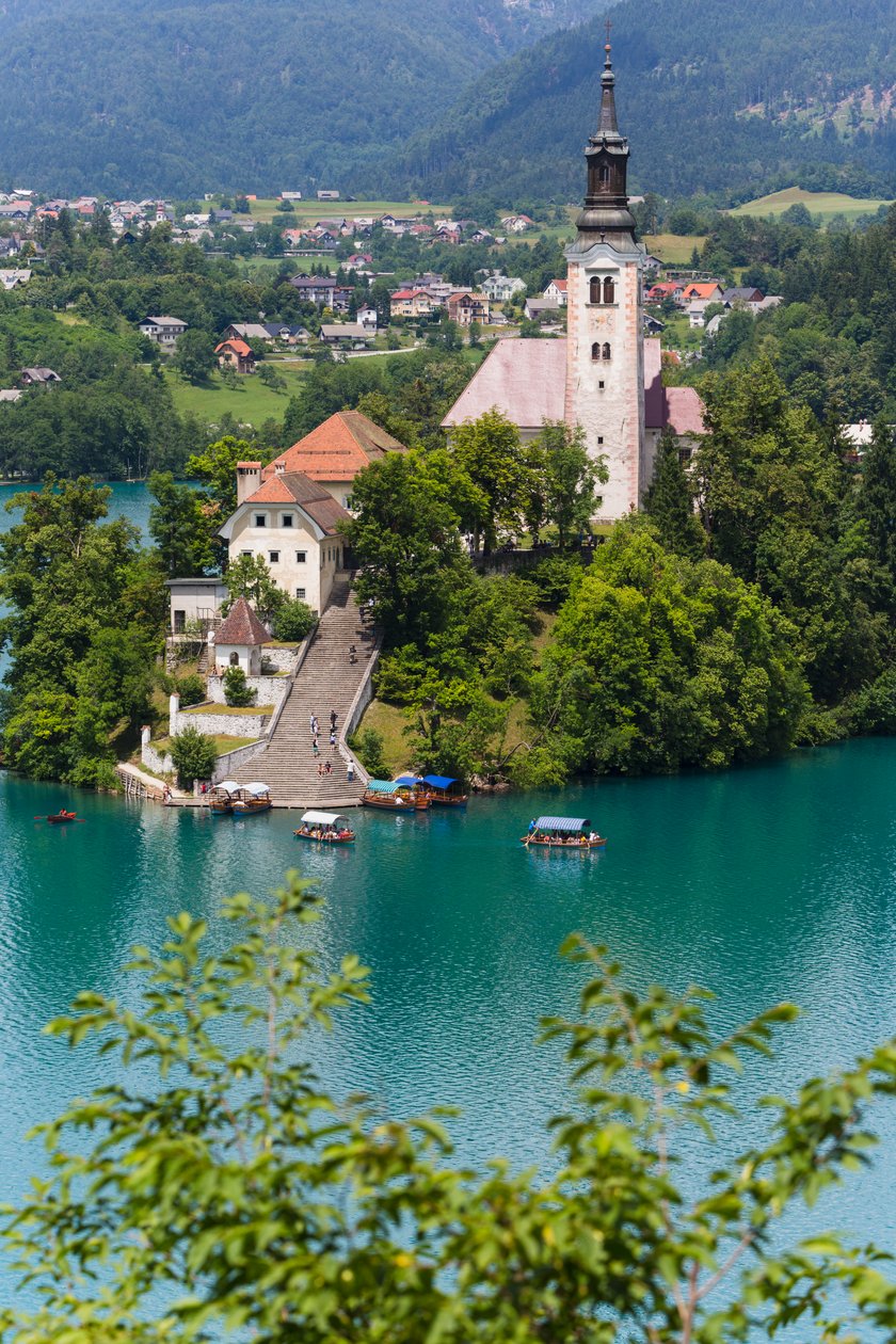 Bled, Slovenien. Kyrkan Assumption, ön Bled av Unbekannt Unbekannt
