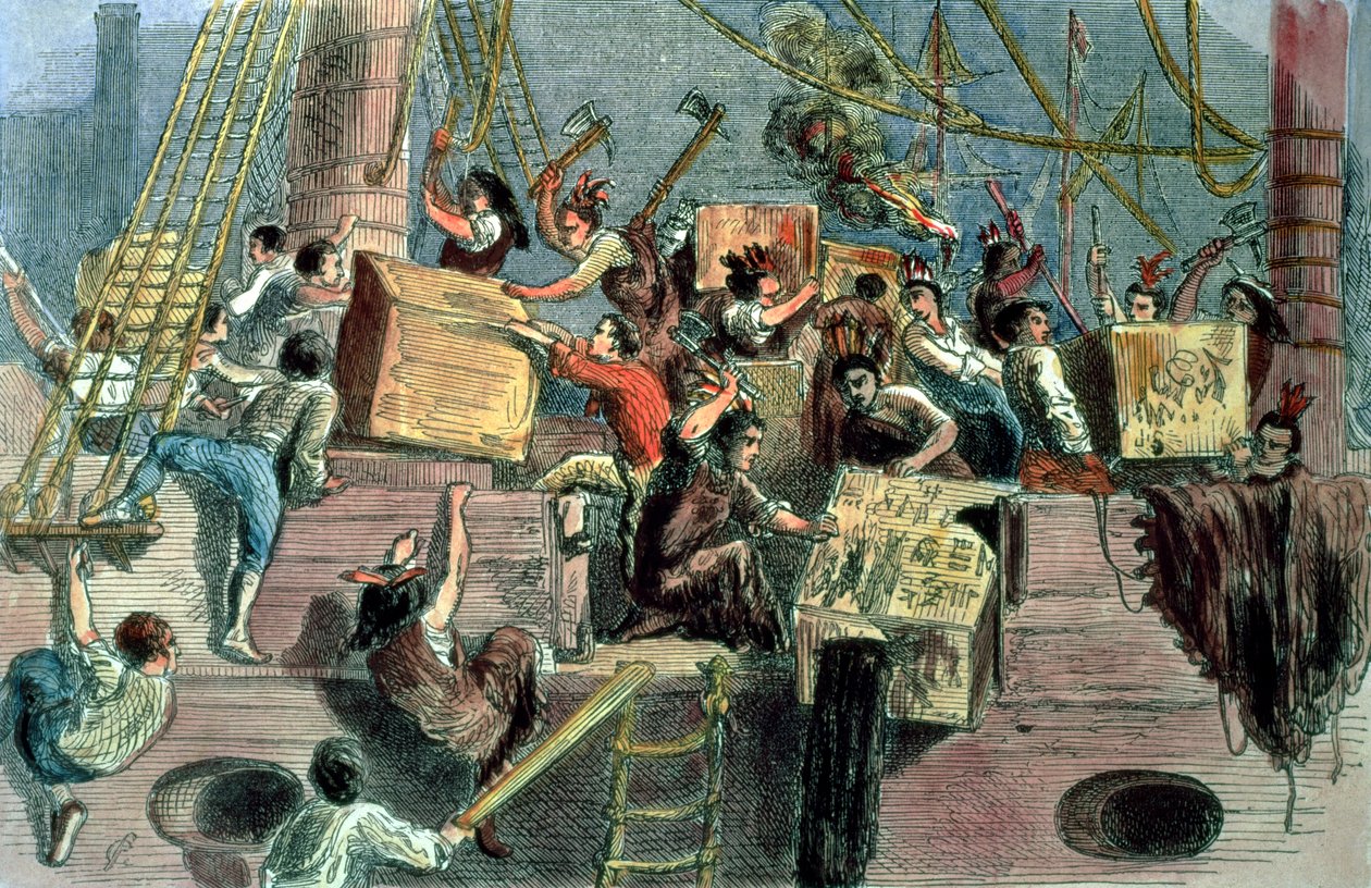 Boston Tea Party, 16 december 1773 av Unbekannt Unbekannt