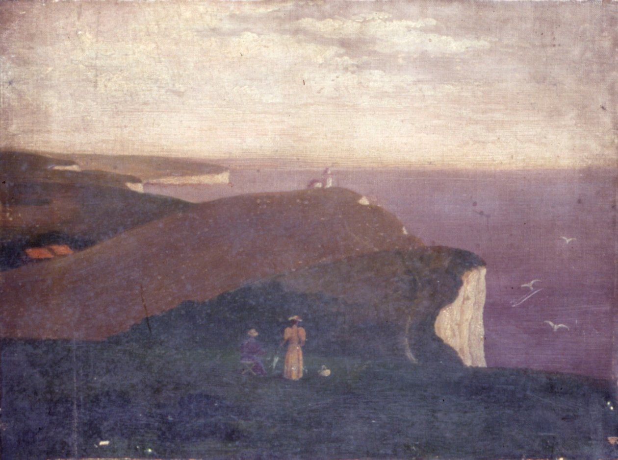 British School - The South Downs, med Belle Tout Lighthouse av Unbekannt Unbekannt