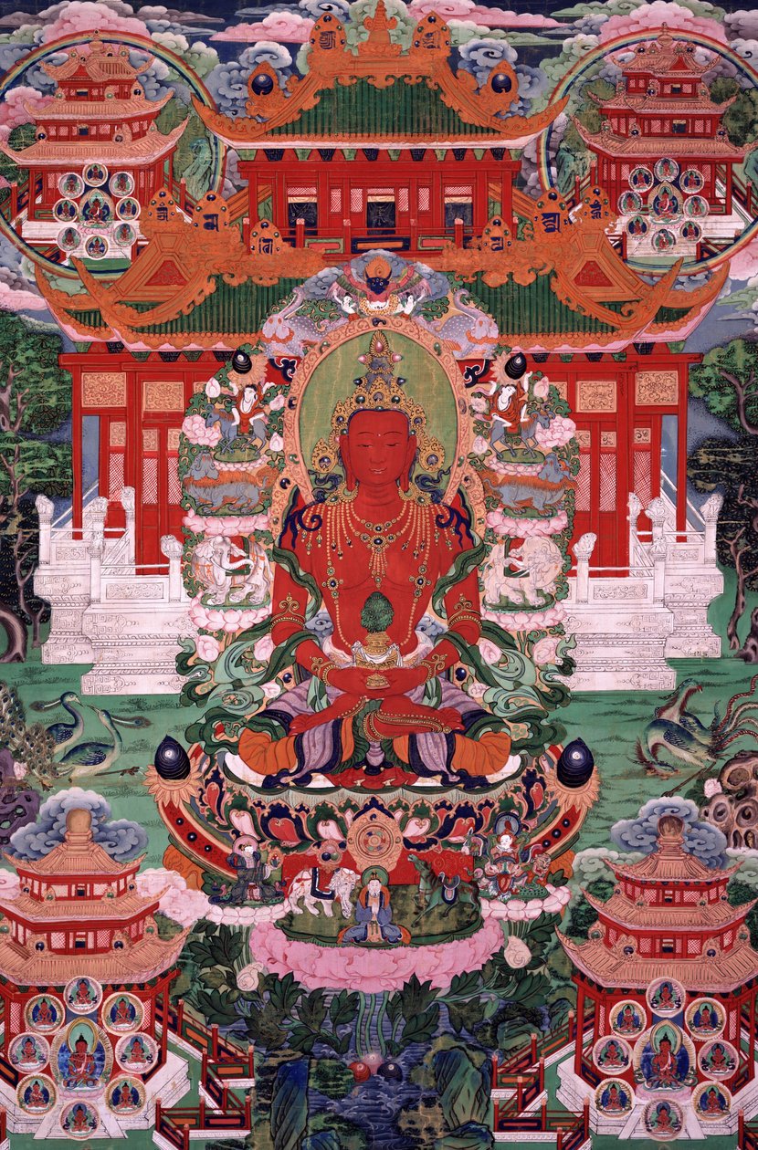 Buddha Amitayus i hans rena land av Unbekannt Unbekannt