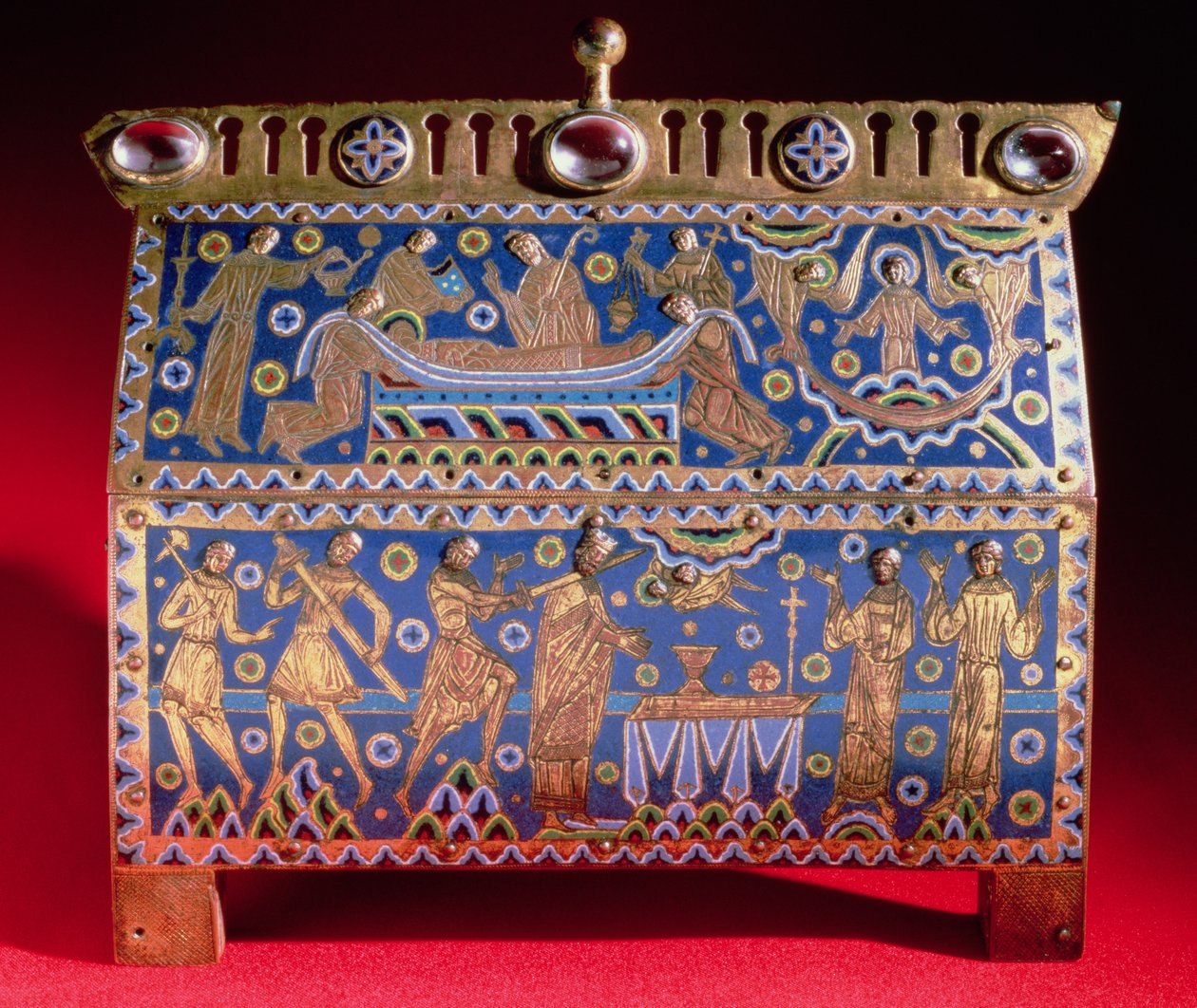 Fat som innehåller kvarlevorna av Thomas a Becket (ca 1118-70), ca 1190 (guld, lapis lazuli och halvädelstenar) av Unbekannt Unbekannt