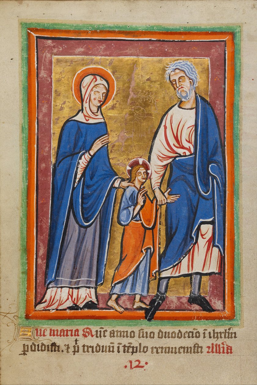 Kristus ledde till Jerusalem av Maria och Josef av Unbekannt Unbekannt