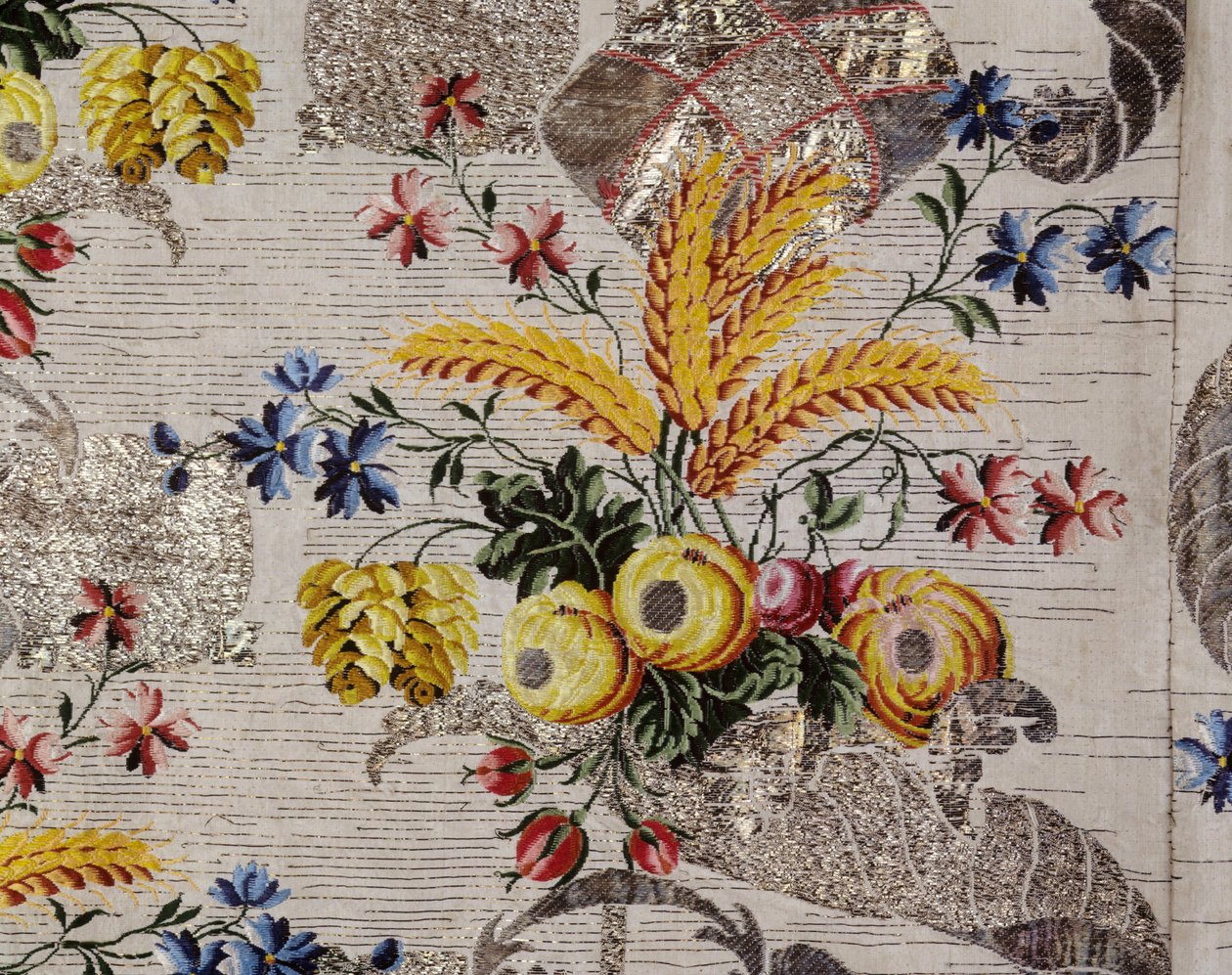 Court dress ensemble; mantua (detalj) av Unbekannt Unbekannt