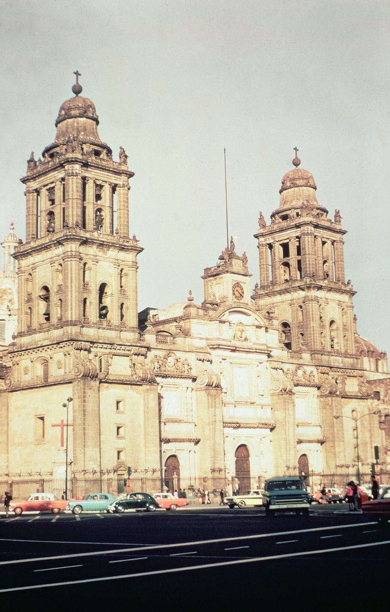 Exteriör av Mexico City Cathedral från nordväst, 1500-talet av Unbekannt Unbekannt