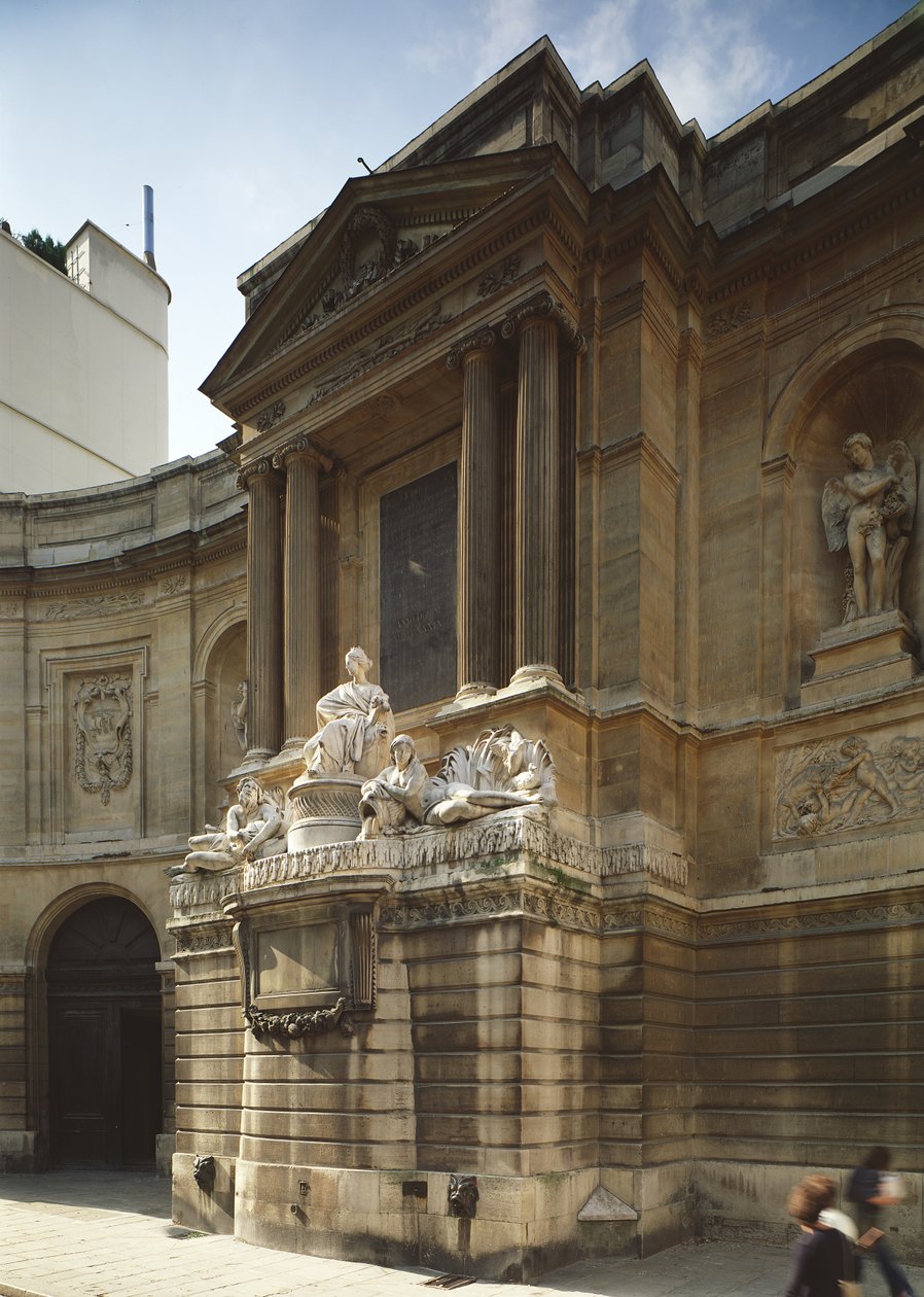 Fountain of Four Seasons, central del som visar figurer av staden Paris, Seine och Marne, Rue de Grenelle, Paris av Unbekannt Unbekannt