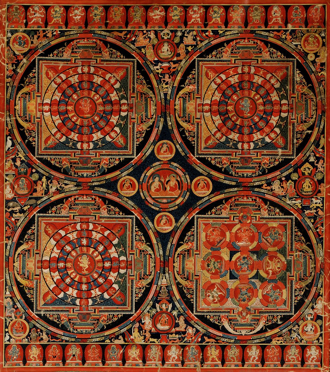 Fyra Mandal Vajravali Thangka av Unbekannt Unbekannt